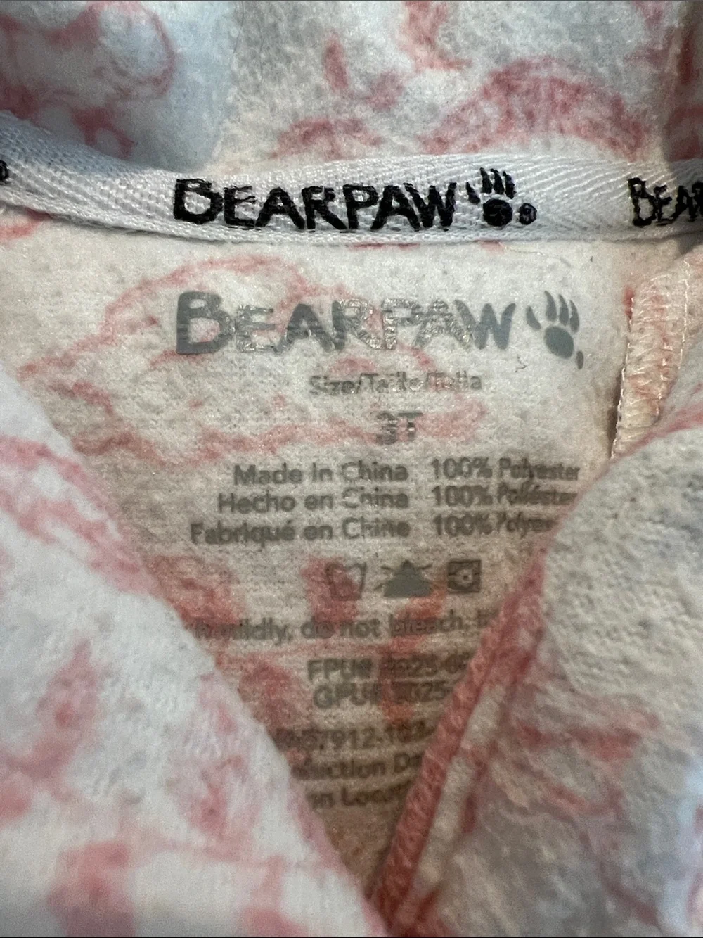 Bear Paw Children's Pink and white Pajama Set - Soft Bear & Pattern Styles
